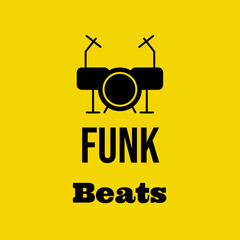 Funk Beats Logo With Drum