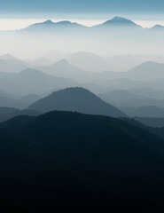 Fototapeta na wymiar vertical view of semi-desert mountain landscape in southern Spain