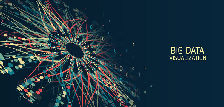 Data sorting process. Big data stream futuristic infographics. File structuring, machine learning. Big data visualization. A dynamic array of information.