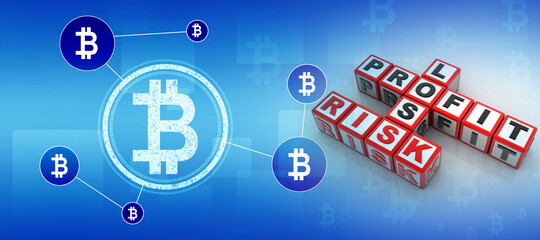 3d illustration Profit Loss Concept on puzzle
