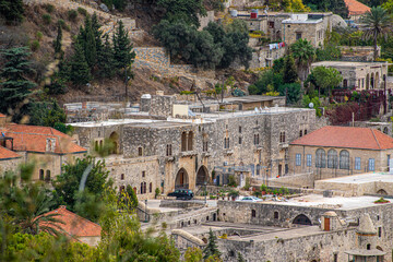 Deir El Qamar village beautiful green landscape and old architecture in mount Lebanon Middle east