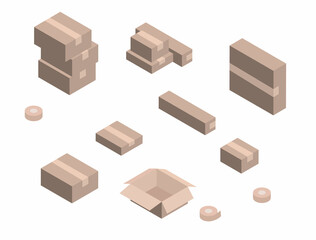 ダンボール　イラスト素材