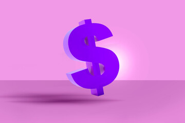 3d rendering usd Dollar symbol 
