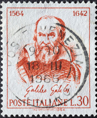 Italy - circa 1964: a postage stamp from Italy showing a portrait of the philosopher, physicist,...