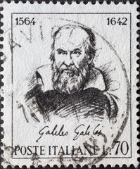 Italy - circa 1964: a postage stamp from Italy showing a portrait of the philosopher, physicist,...