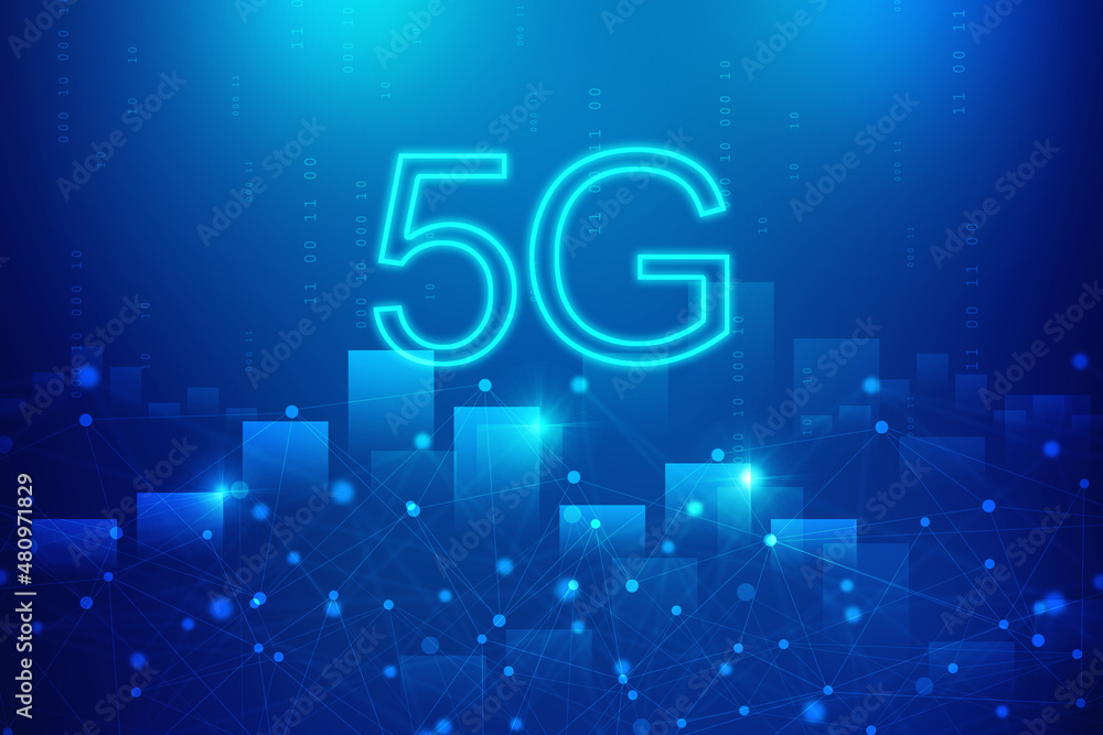 Aufkleber 2d rendering 5g network 5g connection