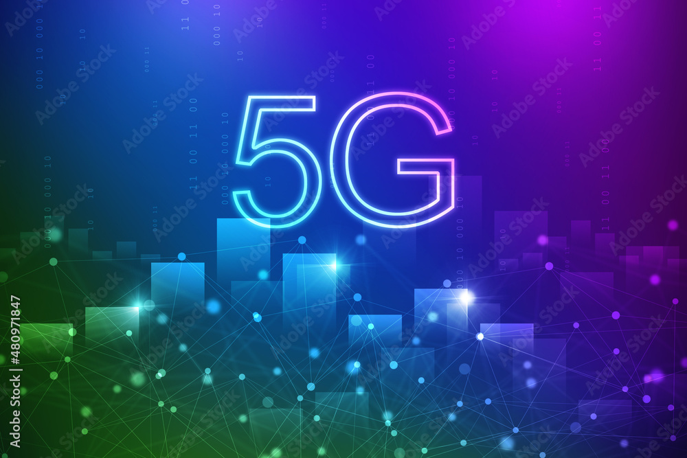 Poster 2d rendering 5g network 5g connection