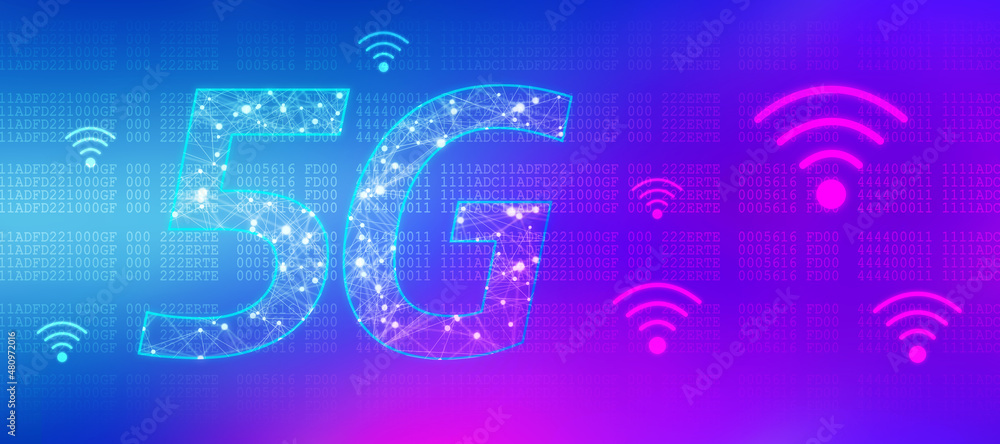Poster 2d rendering 5g network 5g connection