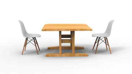 Fototapeta premium two gray nordic chair with shadow 3d render