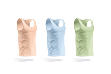 Blank colored tank top mockup, side view