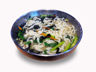 Hand-made noodle soup, korean cuisine