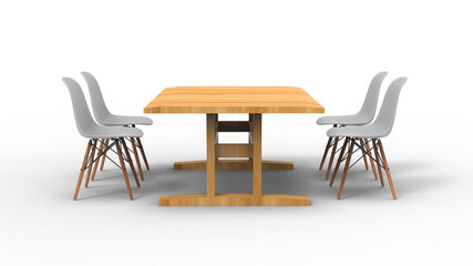 Fototapeta premium four gray nordic chair with shadow 3d render