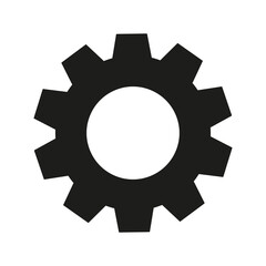 Gears icon. Cogwheel black symbol. Vector isolated on white background