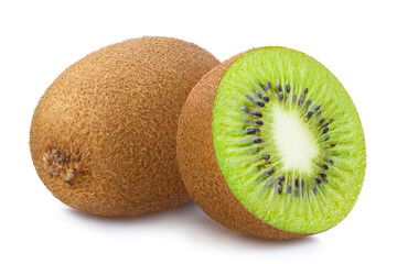 Delicious kiwi fruits, isolated on white background