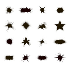 Explode Flash, Cartoon Explosion, Star Burst Isolated on White Background