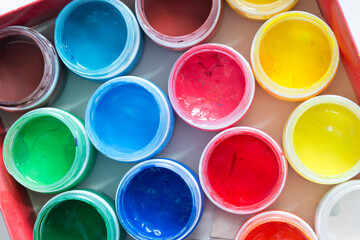 Gouache paint jars