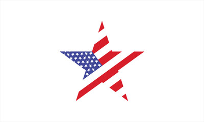 American Flag Star icon symbol design vector template