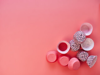 pink paper baking cups