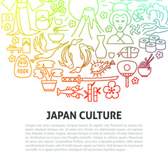 Japan Line Concept. Vector Illustration of Outline Design.