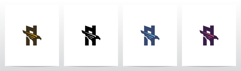 Obraz premium Eagle Head And Wing On Letter Logo Design N