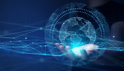 Internet communication, Wireless connection technology. Global communication network concept. 