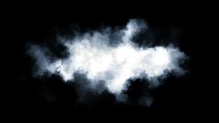 Fototapeta na wymiar White Cloud on Black Background