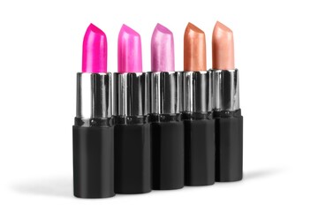 Cosmetics make-up, different colorful Lipstick