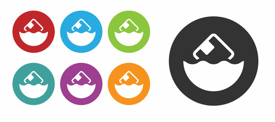 Black Carton cardboard box icon isolated on white background. Box, package, parcel sign. Delivery and packaging. Set icons colorful. Vector