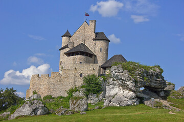 Fototapeta na wymiar Bobolice medieval castle from the 14th century. Eagle's Nest Trail in Poland