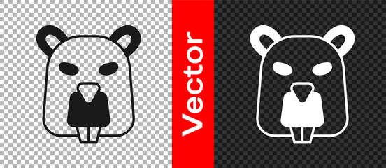 Black Beaver animal icon isolated on transparent background. Vector