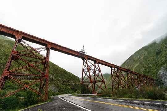 Iron bridge over the Toro river in Salta, Argentina