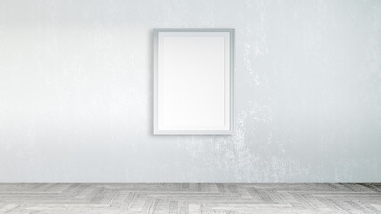 Mock up poster frame in modern interior background, living room, Scandinavian style, 3D rendering