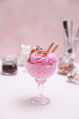 ice cream in a glass
