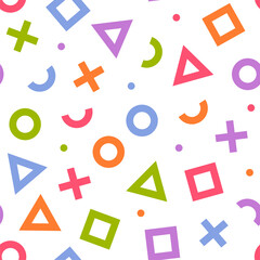 Abstract Geometric Seamless Pattern. Colorful Shapes. Vector