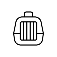Pet transport bag thin line icon. Modern vector illustration of carrying equipment for cat or dog.