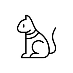 Cat collar thin line icon. Modern vector illustration for pet shop.