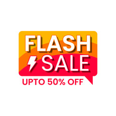 Flash Sale Shopping Offers Icon Label Design Vector