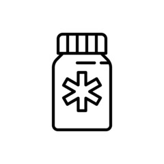 Supplement for pets thin line icon. Veterinary clinic. Modern vector illustration of medical drugs.