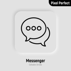 Messenger thin line icon: two speech bubbles. Chat. Modern vector illustration.
