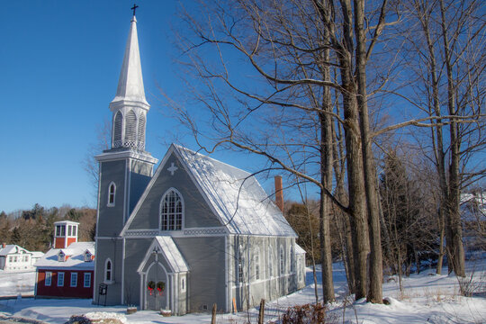 Nice little church on the Canadian countryside in the province of Quebec