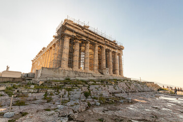 Athens, Greece. The Parthenon, a former temple on the Athenian Acropolis dedicated to the goddess Athena