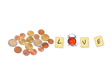 miniature couple with inspiration motivate idea with text 