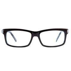 Fototapeta premium frames of glasses in blue on a white background. Eyeglasses in blue frames.