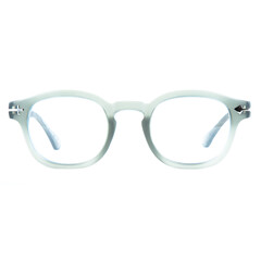 frames of glasses in blue on a white background. Eyeglasses in blue frames.