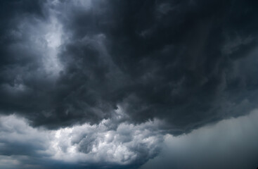 dark storm clouds with background,Dark clouds before a thunder-storm.