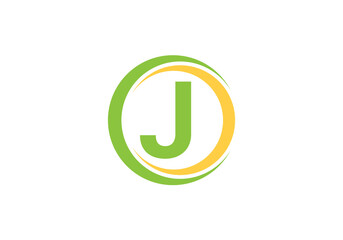 letter J rounded logo letter design vector image