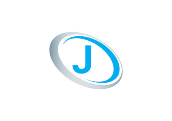 letter J rounded logo letter design vector image