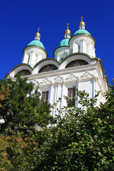 Fototapeta na wymiar Christian Orthodox Church with golden domes