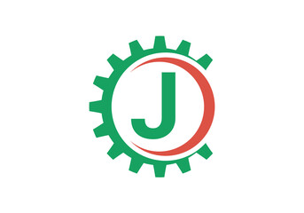 letter J rounded logo letter design vector image