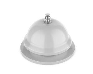 Blank Manual Push and Press Stainless Steel Call Bell for Table  Desk Home Office Silver, 3d render illustration.